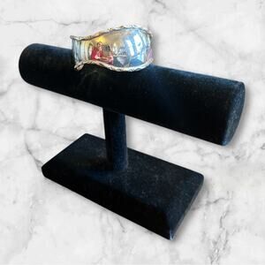 Mexico‎ Sterling silver rolled edge wave design statement cuff